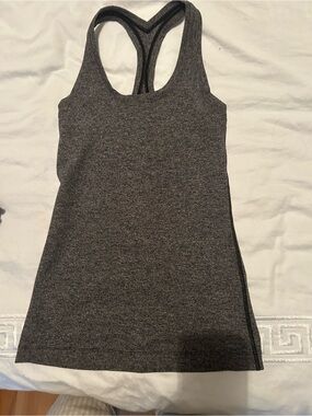 lululemon athletica Heathered Charcoal Gray Racerback Tank Top